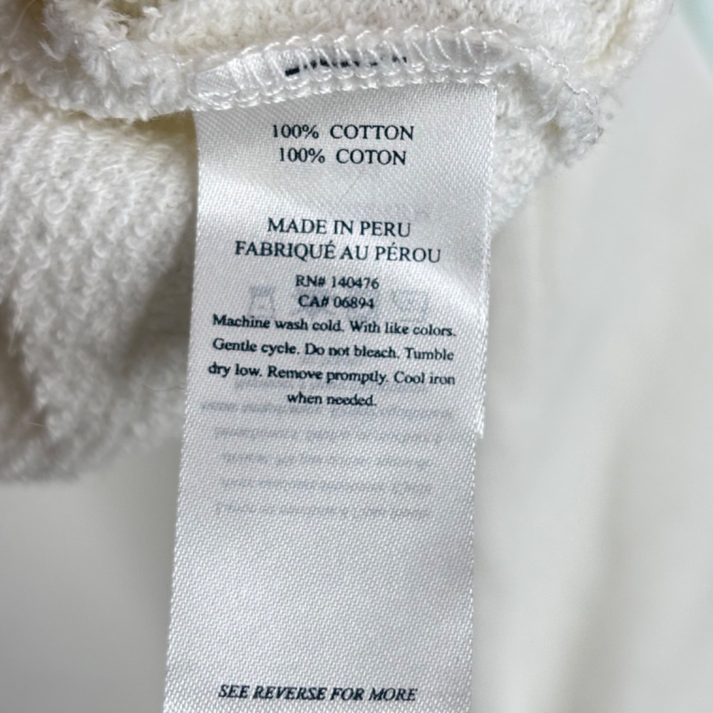 Faherty Molli Rainbow Stripe Crewneck S Sweatshirt White Beach 100% Cotton Surf - Picture 6 of 10